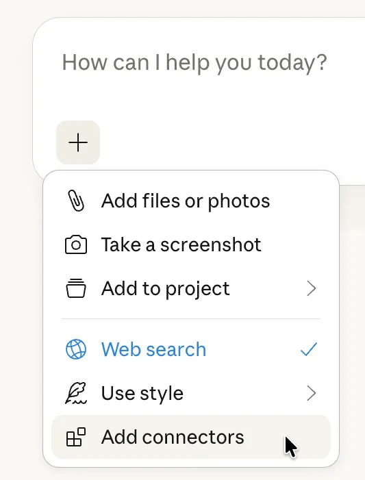 Add connector option in the drop-down list