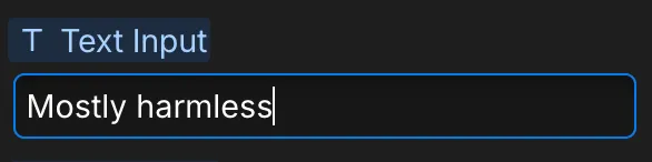 Text property in the Webflow panel