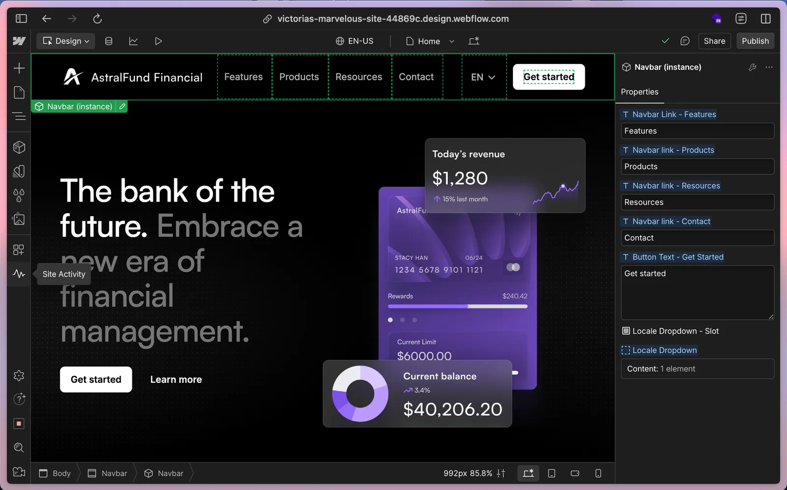 Webflow site